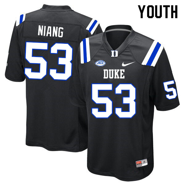Youth #53 Ethan Niang Duke Blue Devils College Football Jerseys Sale-Black - Click Image to Close